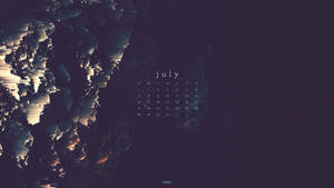 July 2019 Calendar In Dark Blue Wallpaper