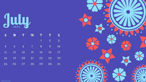 July 2021 Purple Calendar Wallpaper