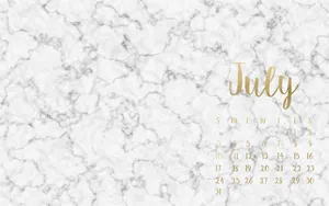 July Calendar In Marble Wallpaper