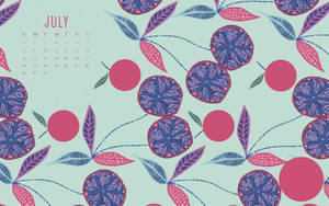 July Fruit Aesthetic Calendar Wallpaper
