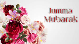 Jumma Mubarak Pink Roses Wallpaper