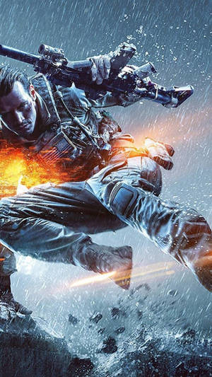 Jumping Sergeant Reck Battlefield 4 Phone Wallpaper