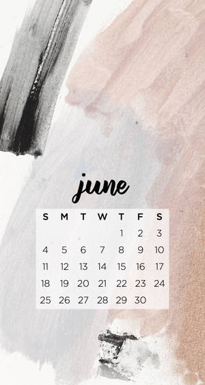 June Aesthetic Calendar Wallpaper