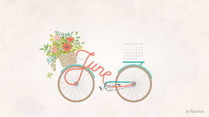 June Bike Calendar Digital Art Wallpaper