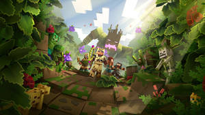 Jungle Abomination Chase 2560x1440 Minecraft Wallpaper