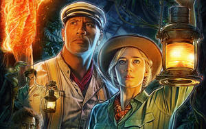 Jungle Cruise Frank And Lily Artwork Wallpaper