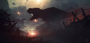 Jurassic Park Enraged Dinosaur Scene Wallpaper