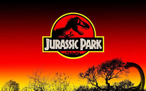 Jurassic Park Reddish Yellow Background Wallpaper