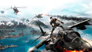 Just Cause 1 Plane Chase Above Seas Wallpaper