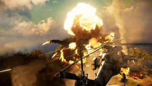 Just Cause3 Explosive Helicopter Action Wallpaper