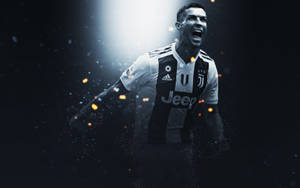 Juventus Cristiano Ronaldo Black Aesthetic Illustration Wallpaper