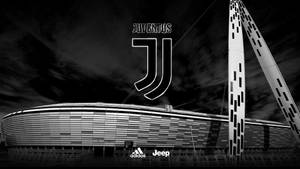 Juventus Football Club Logo With Allianz Stadium Wallpaper