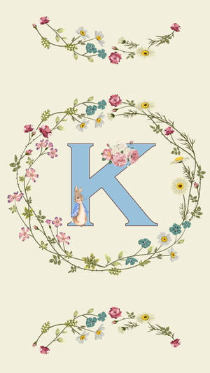 K Alphabet With Flowers Wallpaper