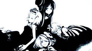 K-on Gang Black And White Anime Wallpaper