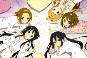 K-on Sleepover Girls Talk Wallpaper