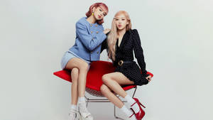 K Pop Idols Lisa And Rosé Wallpaper