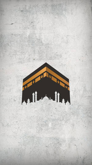 Kaaba Art Gray Wallpaper