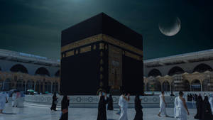 Kaaba At Night Wallpaper