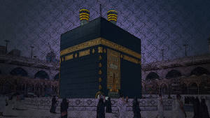 Kaaba Dark Black Pattern Wallpaper