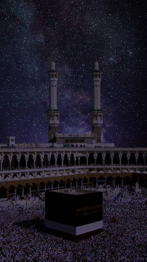 Kaaba Night Starry Sky Wallpaper