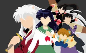 Kagome With Inuyasha Characters Wallpaper