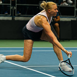 Kaia Kanepi During An Intense Match Wallpaper