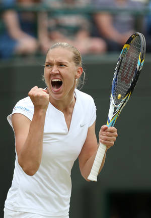 Kaia Kanepi Screaming Happily Wallpaper