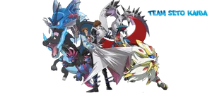 Kaiba And Pokemon Characters Wallpaper
