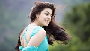 Kajal Aggarwal Wind Blown Wallpaper