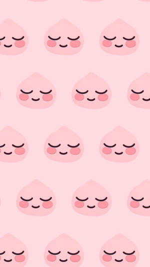 Kakao Friends Pink Apeach Pattern Wallpaper