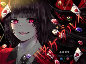 Kakegurui Cards And Dice Wallpaper