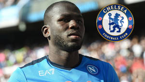 Kalidou Koulibaly Medium Shot Logo Wallpaper