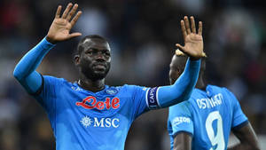 Kalidou Koulibaly Raises Both Hands Wallpaper