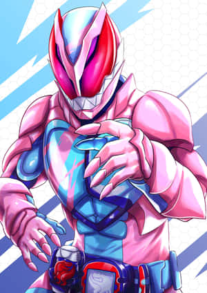 Kamen_ Rider_ Pink_ Armor_ Illustration Wallpaper