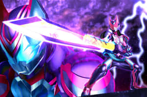Kamen Rider Sword Strike Cosmic Backdrop Wallpaper