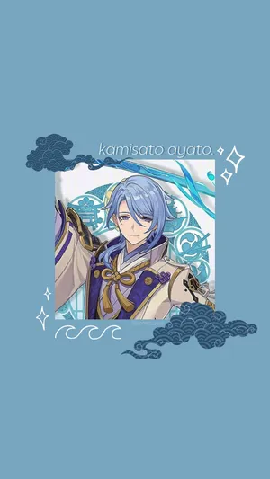 Kamisato Ayato Minimalist Wallpaper