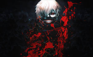 Kaneki Ken With Blood Burst Wallpaper