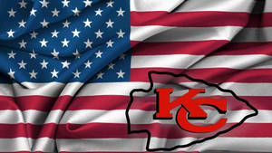 Kansas City Chiefs Logo On Flag Wallpaper