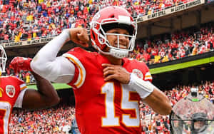 Kansas City Chiefs Patrick Mahomes Cool Snapshot At Arrowhead Stadium Wallpaper