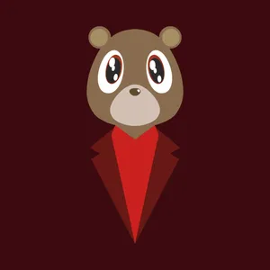 Kanye West Bear Maroon Aesthetic Wallpaper