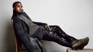 Kanye West Black Leather Pants Wallpaper