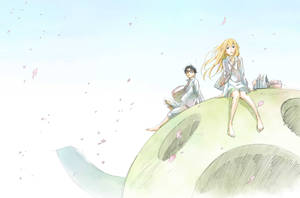 Kaori And Kosei Fan Art Your Lie In April Wallpaper