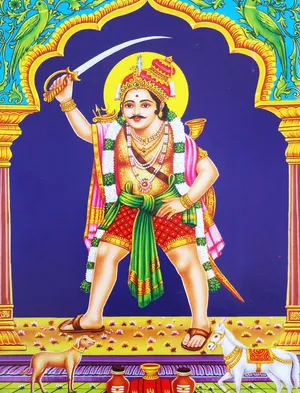 Karuppasamy Wielding Sword Wallpaper