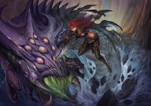 Katarina Battle Against Sea Monster Wallpaper