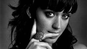 Katy Perry Black And White Portrait Wallpaper