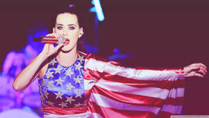 Katy Perry In American Flag Dress Wallpaper