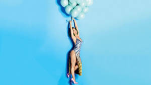 Katy Perry With Blue Balloons Wallpaper