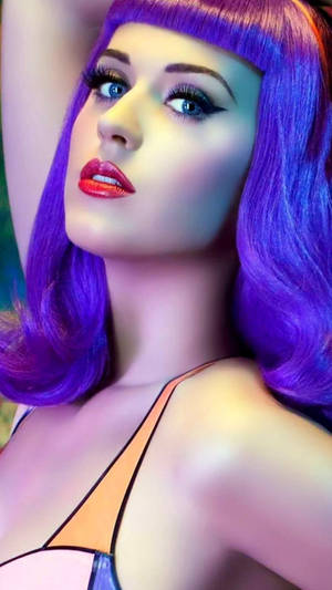 Katy Perry With Purple Wig Wallpaper