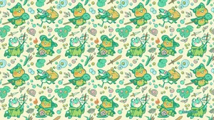 Kawaii Frog Pattern Design Wallpaper