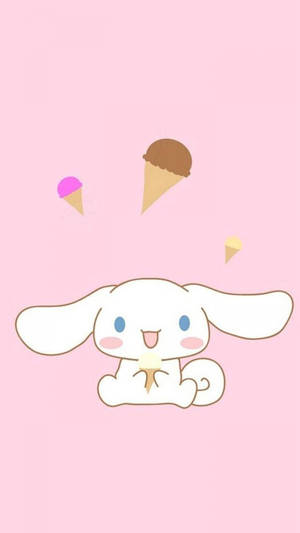 Kawaii Hd Cinnamoroll Eating Ice Cream Wallpaper